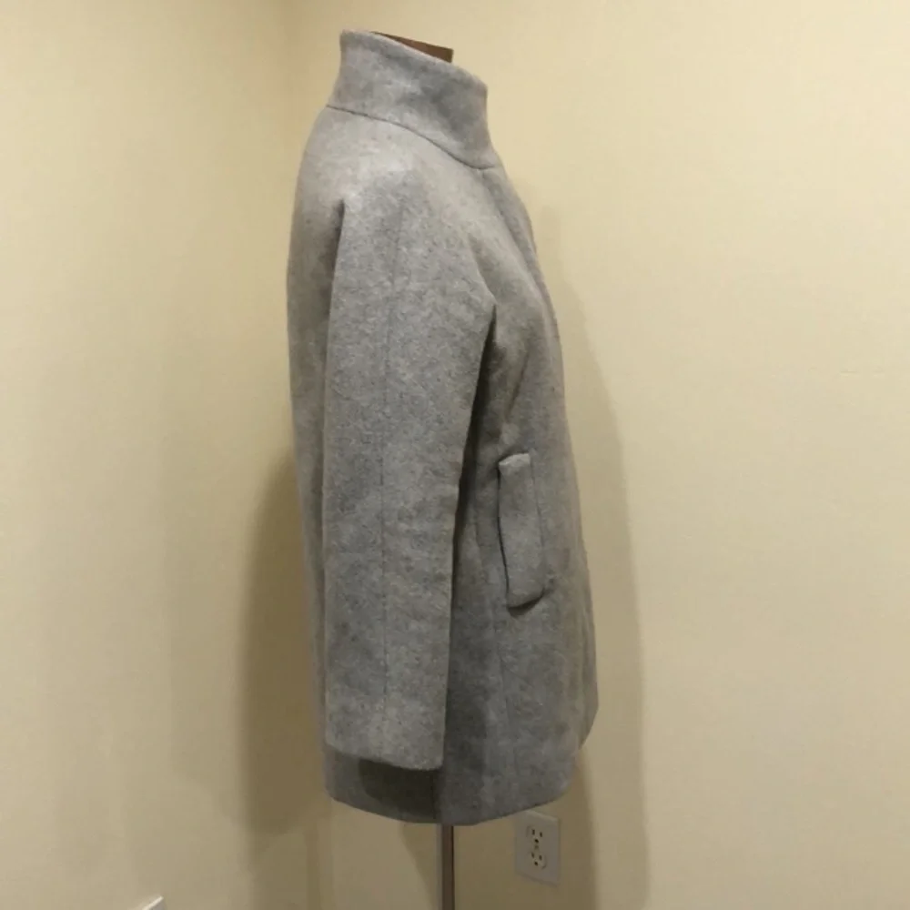 J Crew Pea Coat Peacoat Size 4 Gray Wool Blend